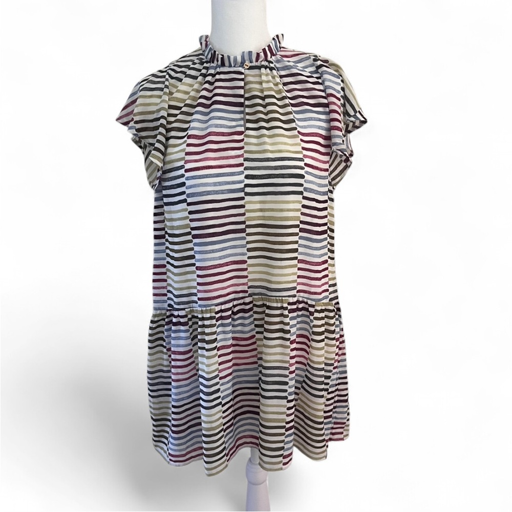 LOFT Ruffled High Neck Dress